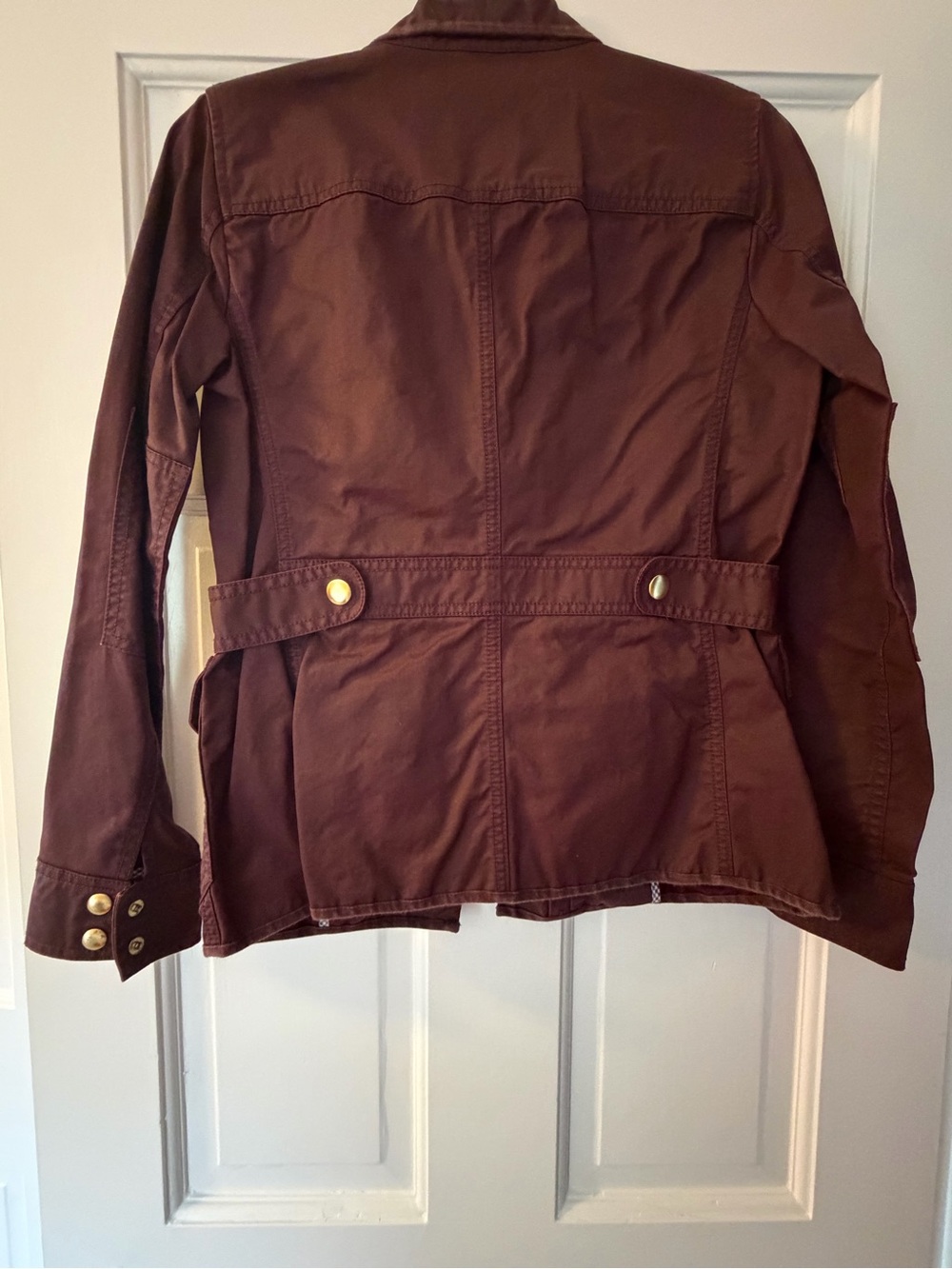 J. Crew Women's Burgundy Utility Field Jacket with Gold Hardware - Picture 3 of 4